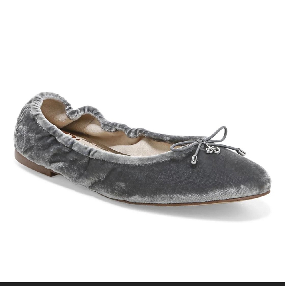 Sam Edelman Felicia Smoky Blue Velvet Flats Size 6